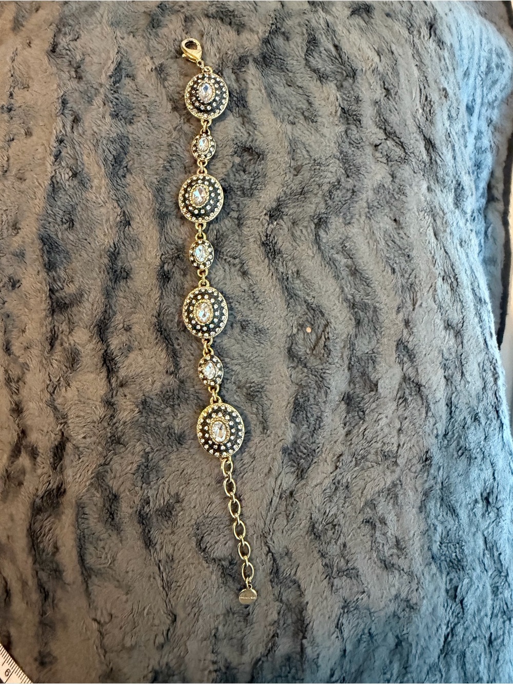 Stella & Dot Gold and Clear Crystal Disc Bracelet